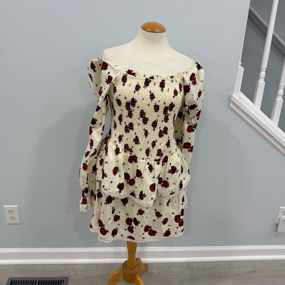 Thirsty Thirty LA Floral Smocked Tiered Dress